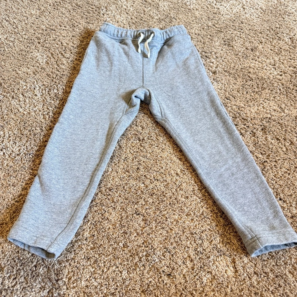 Boden Lined Sweatpants Boy 5T Gray Green Stripe Inside Fall Joggers Casual